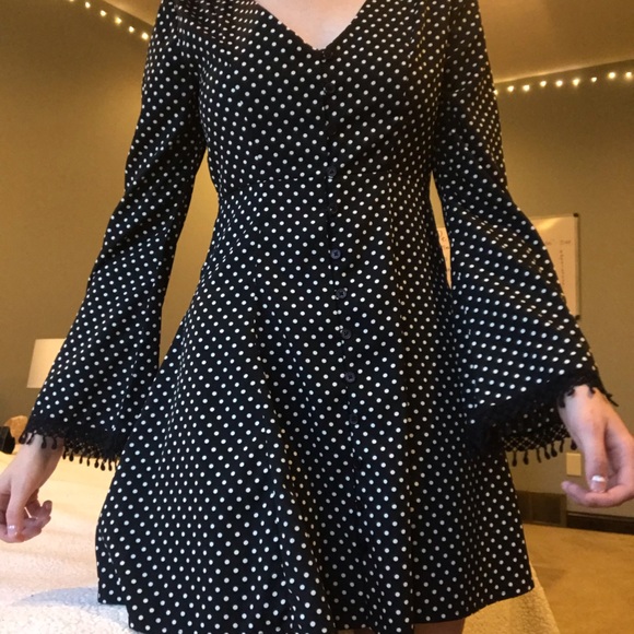 Black dress with white polka-dots - Picture 2 of 4
